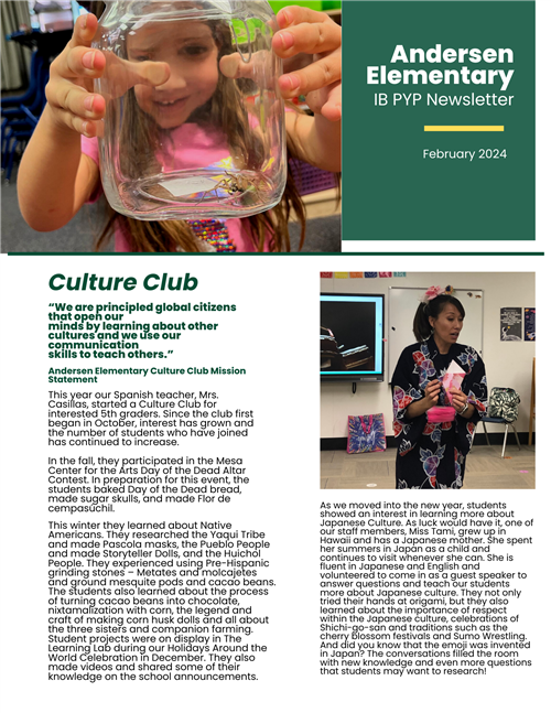 Culture Club Newsletter